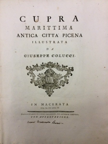 CUPRA MARITTIMA ANTICA CITTA' PICENA.