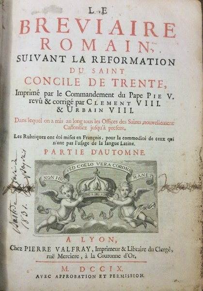 LE BREVIAIRE ROMAIN SUIVANT LA REFORMATION DU SAINT CONCILE DE …