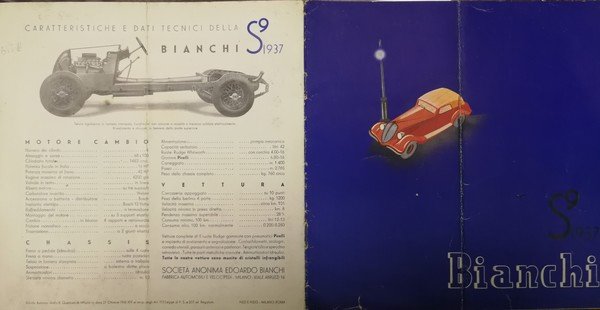 BIANCHI S9 1937. - Soc. An. Edoardo Bianchi, Fabbrica Automobili …