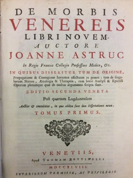 DE MORBIS VENEREIS. - Libri novem. Editio secunda veneta, post …
