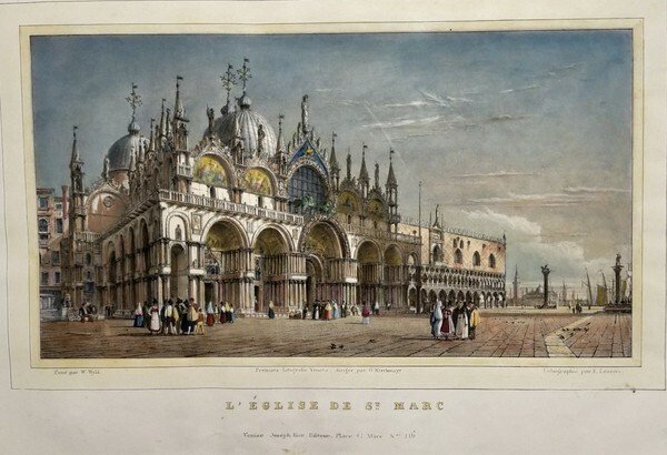 ALBUM VENITIEN COMPOSE DE DOUZE VUES LITHOGRAPHIEES.