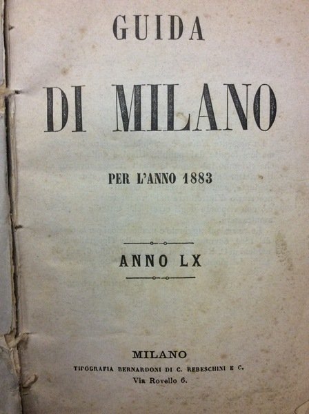 GUIDA DI MILANO PER L'ANNO 1883.