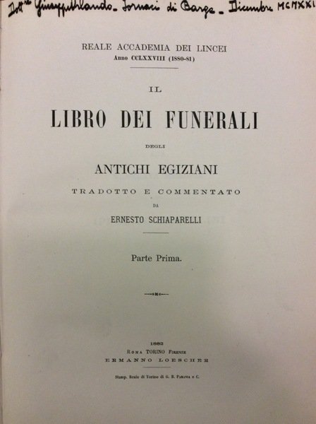 IL LIBRO DEI FUNERALI DEGLI ANTICHI EGIZIANI. - Tradotto e …