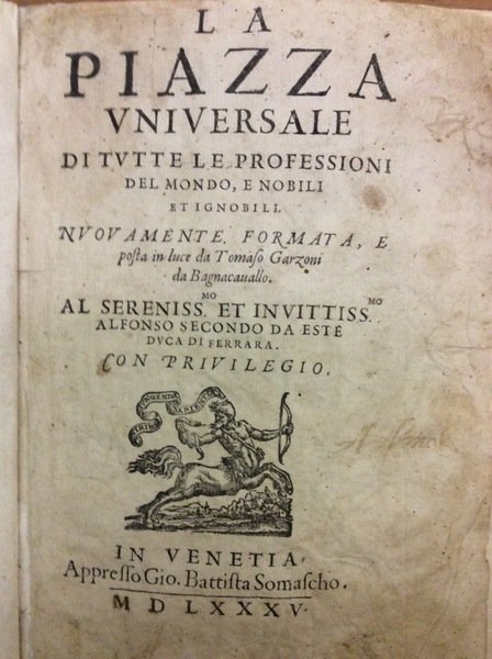 LA PIAZZA UNIVERSALE DI TUTTE LE PROFESSIONI DEL MONDO, E …