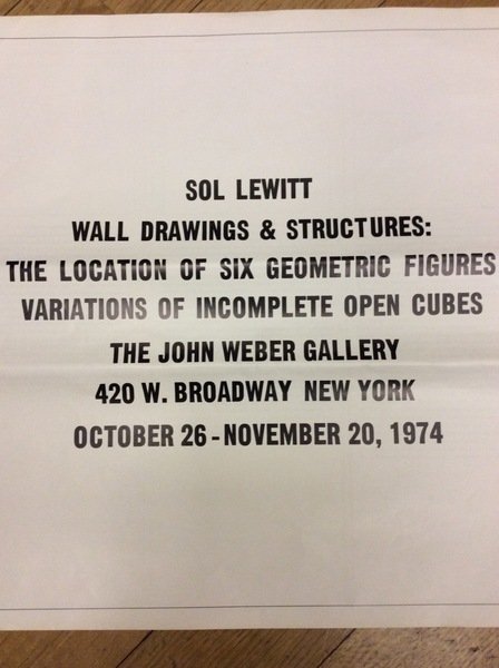 WALL DRAWINGS & STRUCTURES: THE LOCATION OF SIX GEOMETRIC FIGURES. …