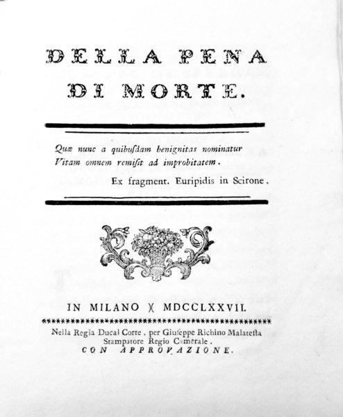 DELLA PENA DI MORTE.