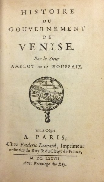 HISTOIRE DU GOUVERNEMENT DE VENISE, AVEC LE SUPPLEMENT ET L'EXAMEN …