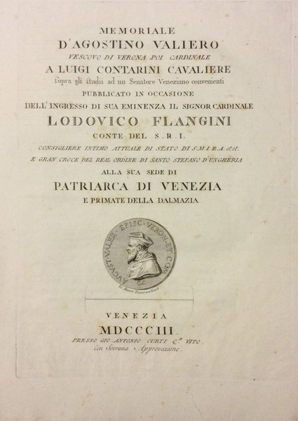 MEMORIALE.... A LUIGI CONTARINI CAVALIERE SOPRA GLI STUDII AD UN …
