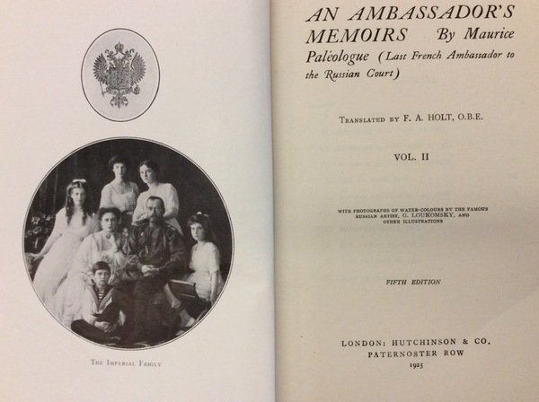 AN AMBASSADOR'S MEMOIRS. - Translated by F. A. Holt, O.B.E.