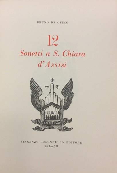 DODICI SONETTI A S. CHIARA D'ASSISI.