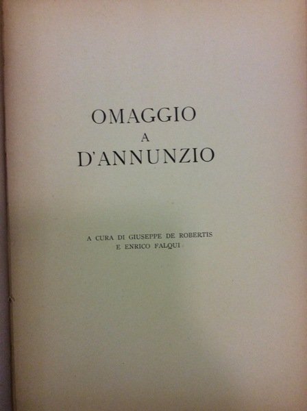 OMAGGIO A D'ANNUNZIO.