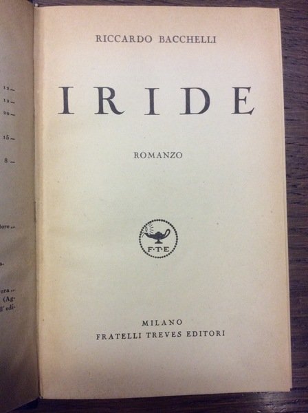 IRIDE. - Romanzo..