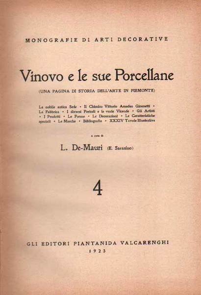 VINOVO E LE SUE PORCELLANE. - (Una pagina di storia …