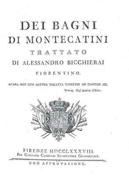 DEI BAGNI DI MONTECATINI. - Trattato.