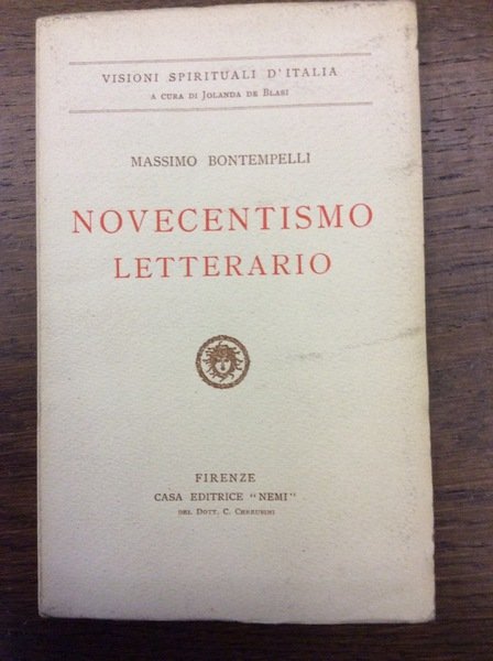 NOVECENTISMO LETTERARIO. - Visioni spirituali d'Italia a cura di Jolanda …
