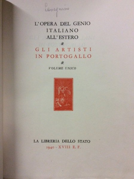 GLI ARTISTI ITALIANI IN PORTOGALLO. - L'opera del genio italiano …