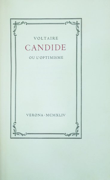 CANDIDE OU L'OPTIMISME.