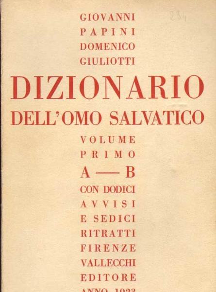 DIZIONARIO DELL'OMO SALVATICO.