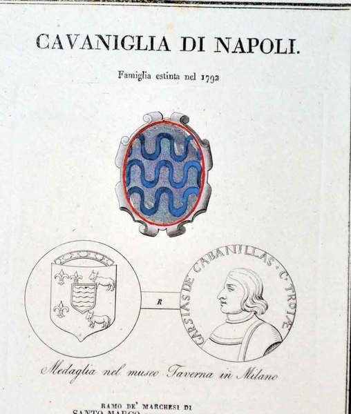 CAVANIGLIA DI NAPOLI. - Famiglie celebri italiane.