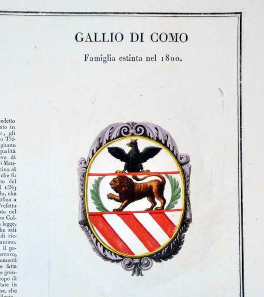 GALLIO DI COMO. - Famiglie celebri italiane.