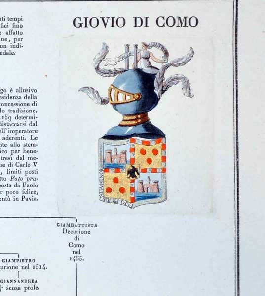 GIOVIO DI COMO. - Famiglie celebri italiane.