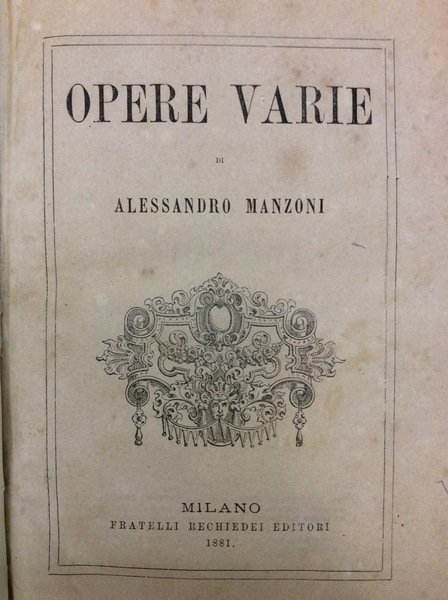 OPERE VARIE.