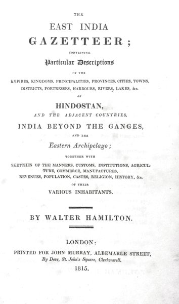 THE EAST INDIA GAZETTEER.