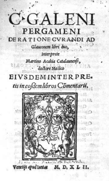 DE RATIONE CURANDI AD GLAUCONEM LIBRI DUO. - Interprete Martino …
