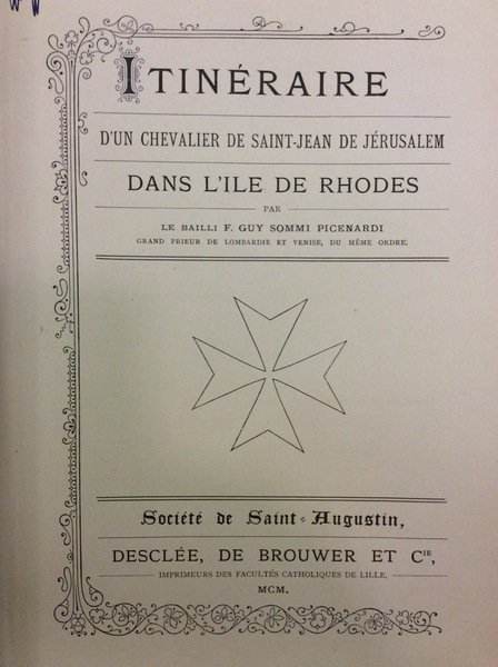 ITINERAIRE D'UN CHEVALIER DE SAINT-JEAN DE JERUSALEM DANS L'ILE DE …