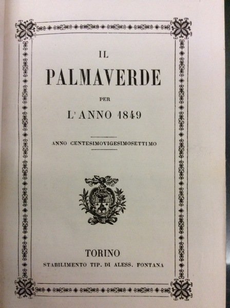 IL PALMAVERDE - 1849. - Anno CXXVII.