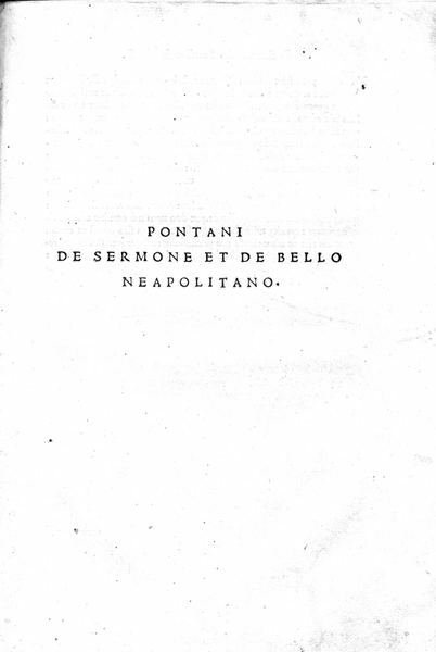 DE SERMONE ET DE BELLO NEAPOLITANO.