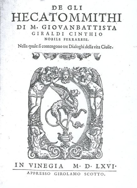 DE GLI HECATOMMITHI. - Nella quale si contengono tre Dialoghi …