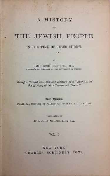 A HISTORY OF THE JEWISH PEOPLE. - In the time …