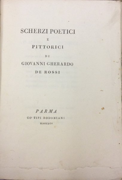 SCHERZI POETICI E PITTORICI.