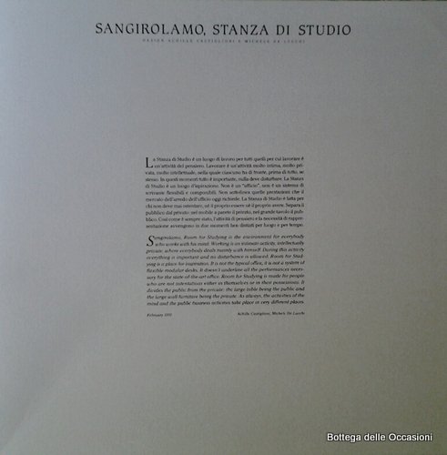 SANGIROLAMO, STANZA DI STUDIO. DESIGN ACHILLE CASTIGLIONI E MICHELE DE …