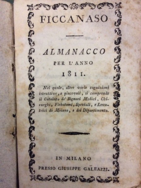 ALMANACCO PER L'ANNO 1811.