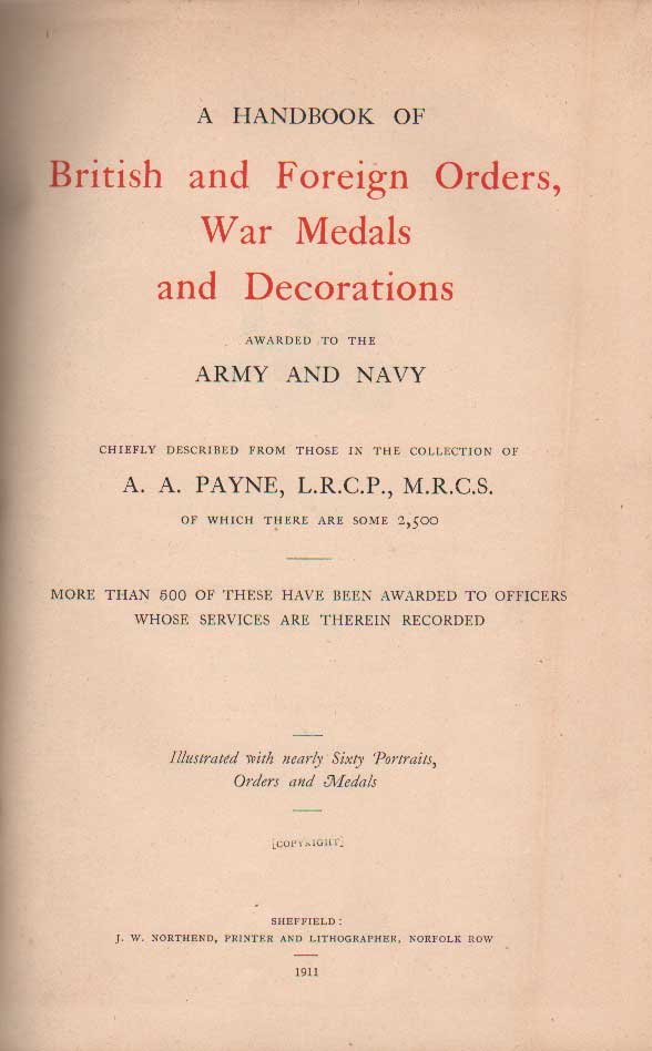 A HANDBOOK OF BRITISH AND FOREIGN ORDERS, WAR MEDALS AND …