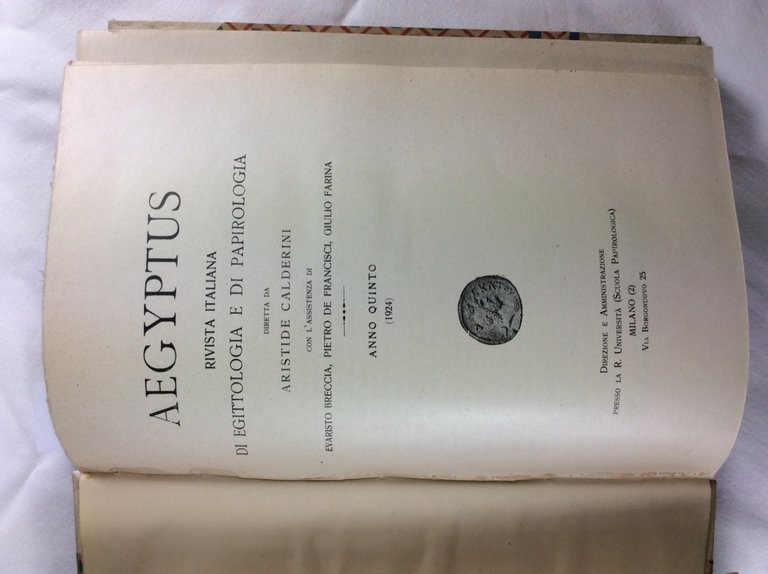 AEGYPTUS. - Rivista italiana di egittologia e di papirologia diretta …