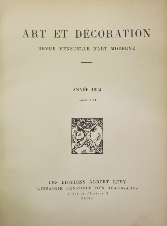 ART ET DECORATION. - Revue mensuelle d'art moderne.