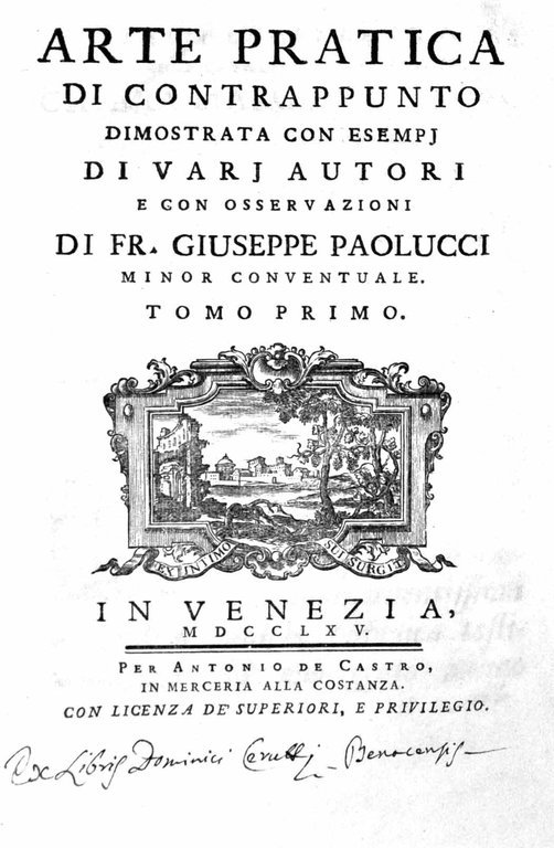 ARTE PRATICA DI CONTRAPPUNTO. - Dimostrata con esempj di varj …