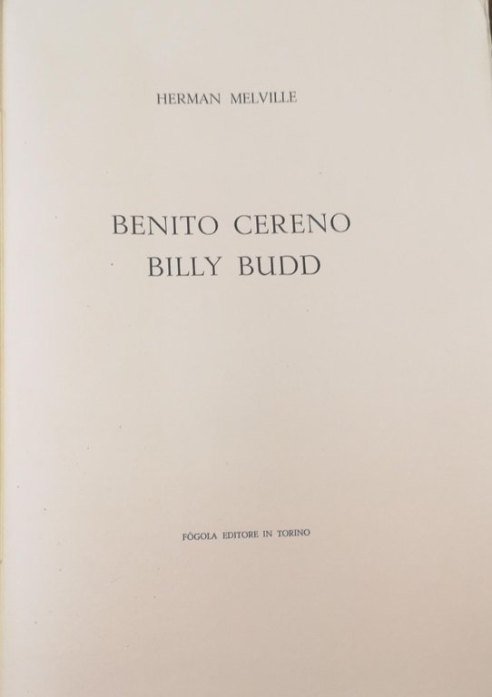 BENITO CERENO, BILLY BUDD.