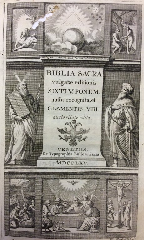 BIBLIA SACRA VULGATAE EDITIONIS, SIXTI V. PONTIFICIS MAX. JUSSU RECOGNITA, …