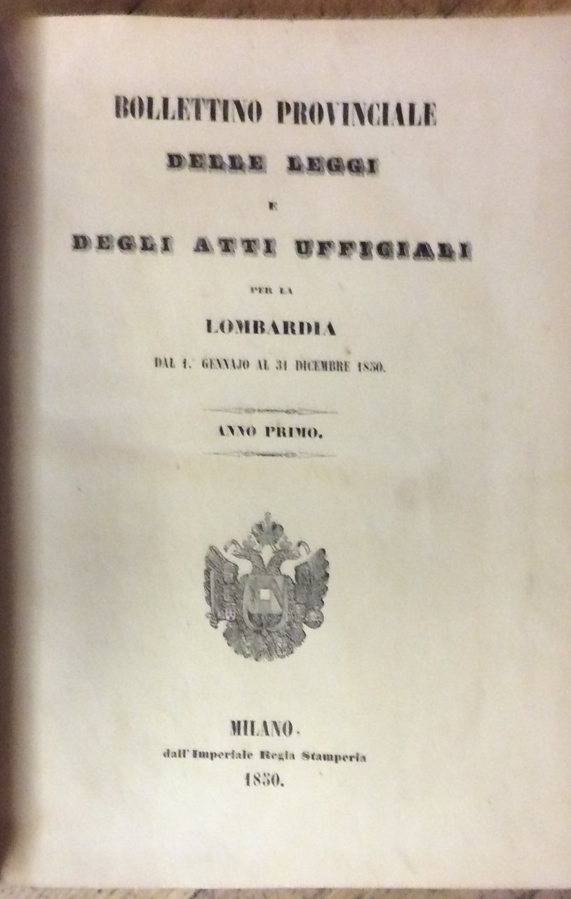 BOLLETTINO PROVINCIALE DELLE LEGGI E DEGLI ATTI UFFICIALI PER LA …