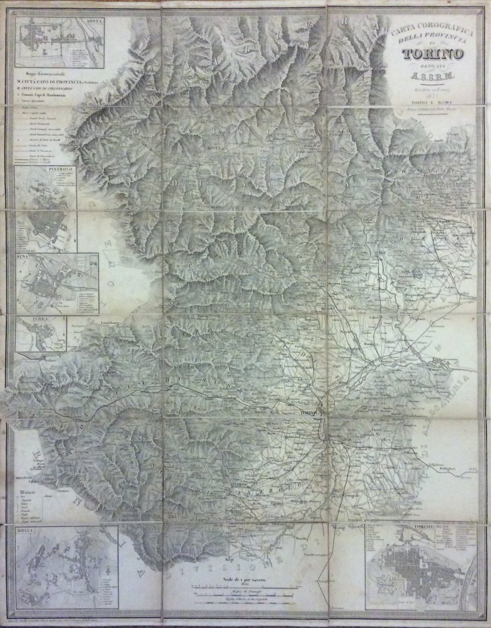 CARTA COROGRAFICA DELLA PROVINCIA DI TORINO DEDICATA A.S.S.R.M. - Riveduta …