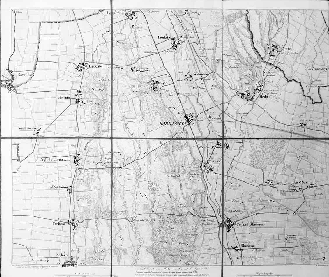 CARTA TOPOGRAFICA DEI CONTORNI DI MILANO: FOGLIO DI BARLASSINA.
