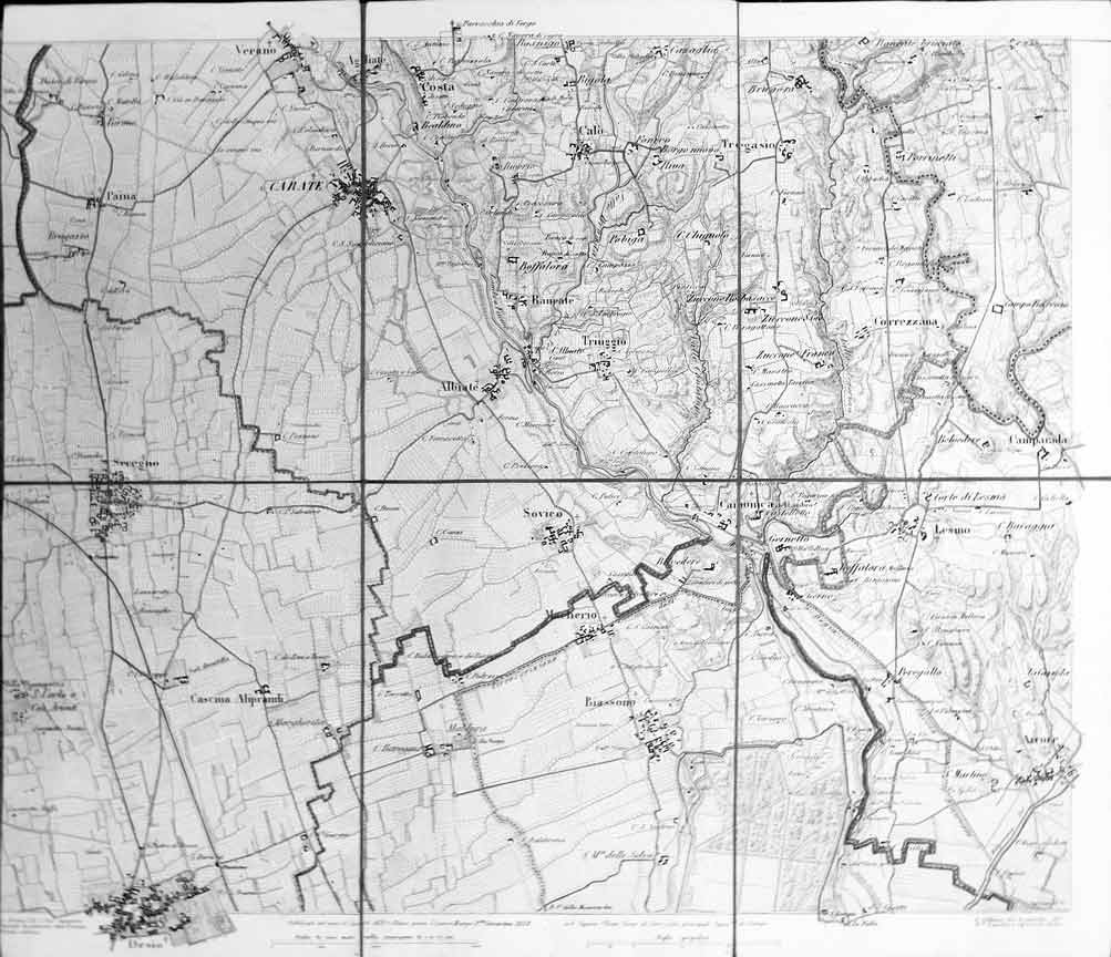CARTA TOPOGRAFICA DEI CONTORNI DI MILANO: FOGLIO DI CARATE.