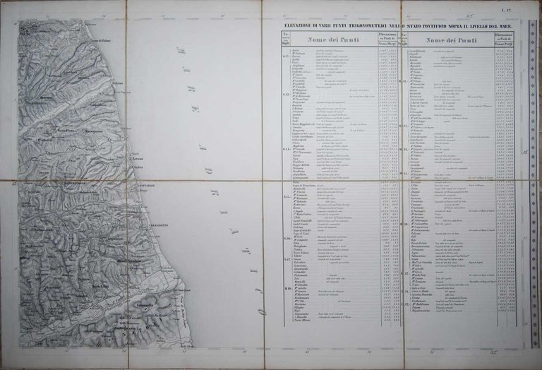 CARTA TOPOGRAFICA DEL LITORALE ADRIATICO DA TORRE DI PALME AI …