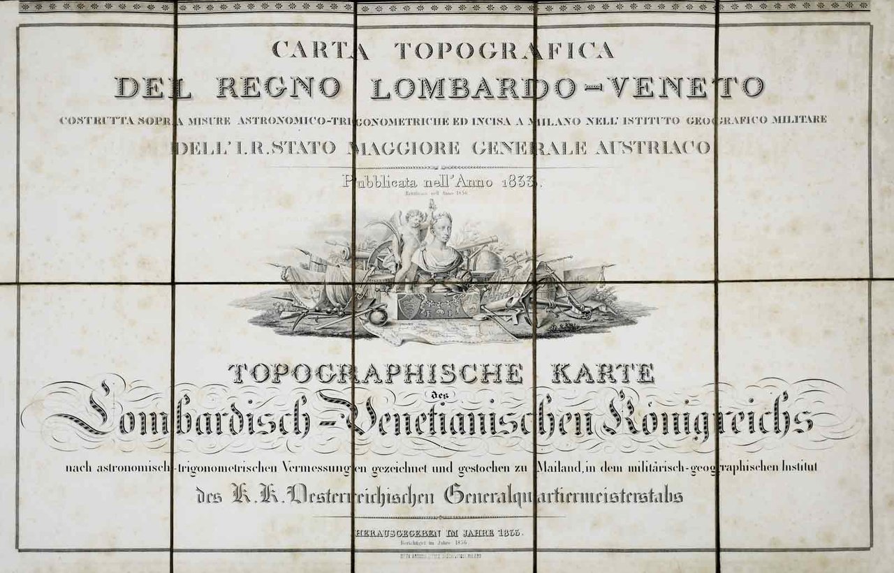 CARTA TOPOGRAFICA DEL REGNO LOMBARDO-VENETO. - Costrutta sopra misure astronomico-trigonometriche …