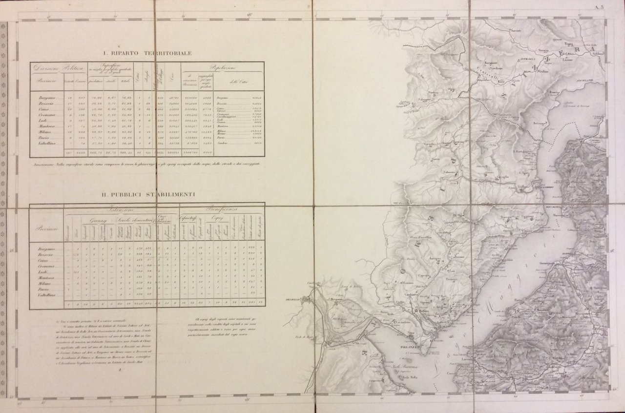CARTA TOPOGRAFICA DEL REGNO LOMBARDO-VENETO: IL GOVERNO DELLA LOMBARDIA.