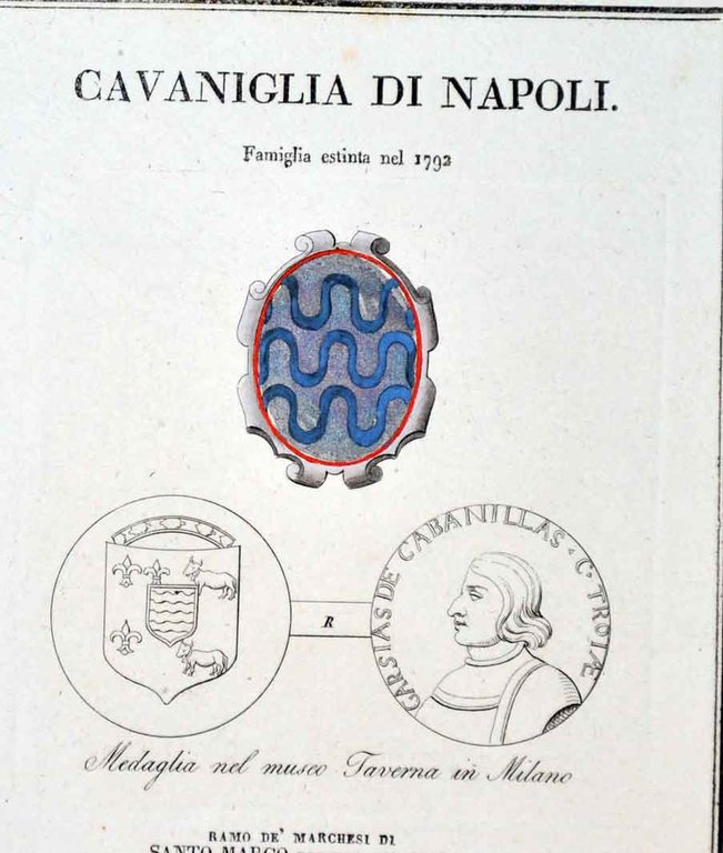 CAVANIGLIA DI NAPOLI. - Famiglie celebri italiane.